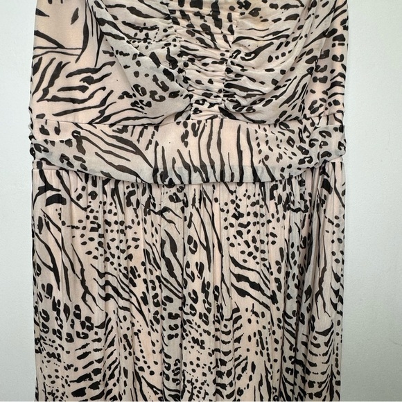 H&M Pale Pink Strappy Maxi Dress Animal Print Size Large - Picture 4 of 12
